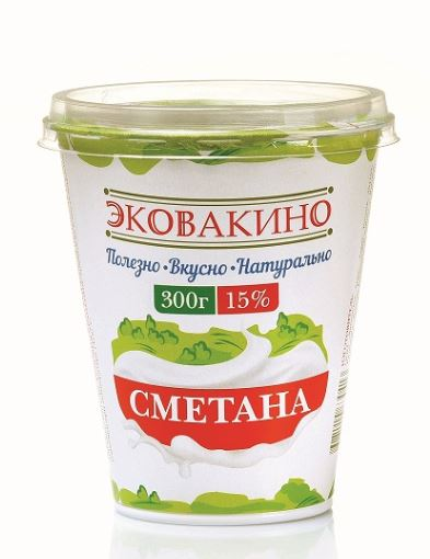 Сметана Эковакино 15%, 300г