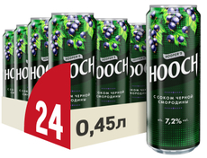 Напиток Hooch супер со вкусом черной смородины слабоалкогольный, 0.45л x 24 шт