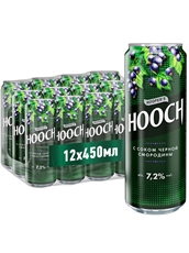 Напиток Hooch супер со вкусом черной смородины слабоалкогольный, 0.45л x 24 шт
