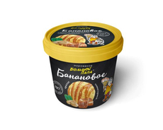 Мороженое сливочное Большой папа Банановое с арахисом и соленой карамелью, 480г
