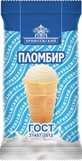 Мороженое Приволжский Пломбир с ароматом ванили, 90г