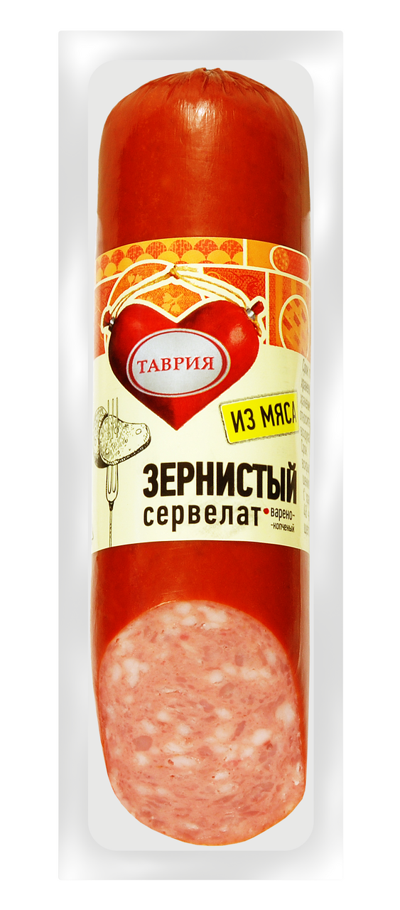 Колбаса Таврия сервелат зерновой варено-копченый, 250г