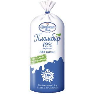 Мороженое пломбир Серебряный Снег 12%, 900г