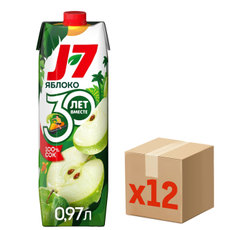 Сок J7 яблоко осветленный, 970мл x 12 шт
