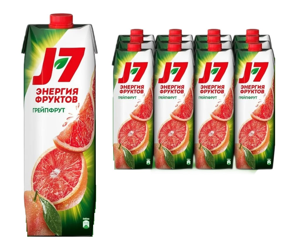 Нектар J7 грейпфрут с мякотью, 970мл x 12 шт