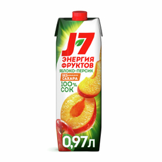 Сок J7 яблоко-персик мякотью, 970мл