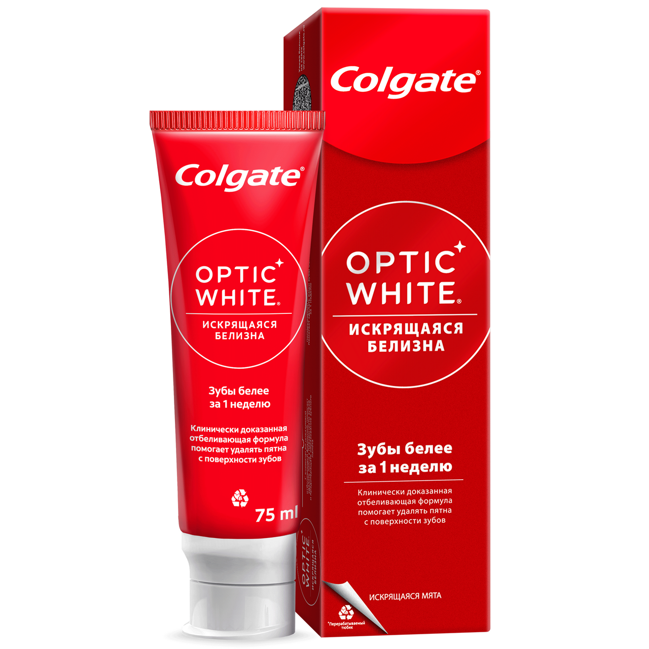 Изображение товара Зубная паста Colgate Optic White Искрящаяся мята отбеливающая, 75мл