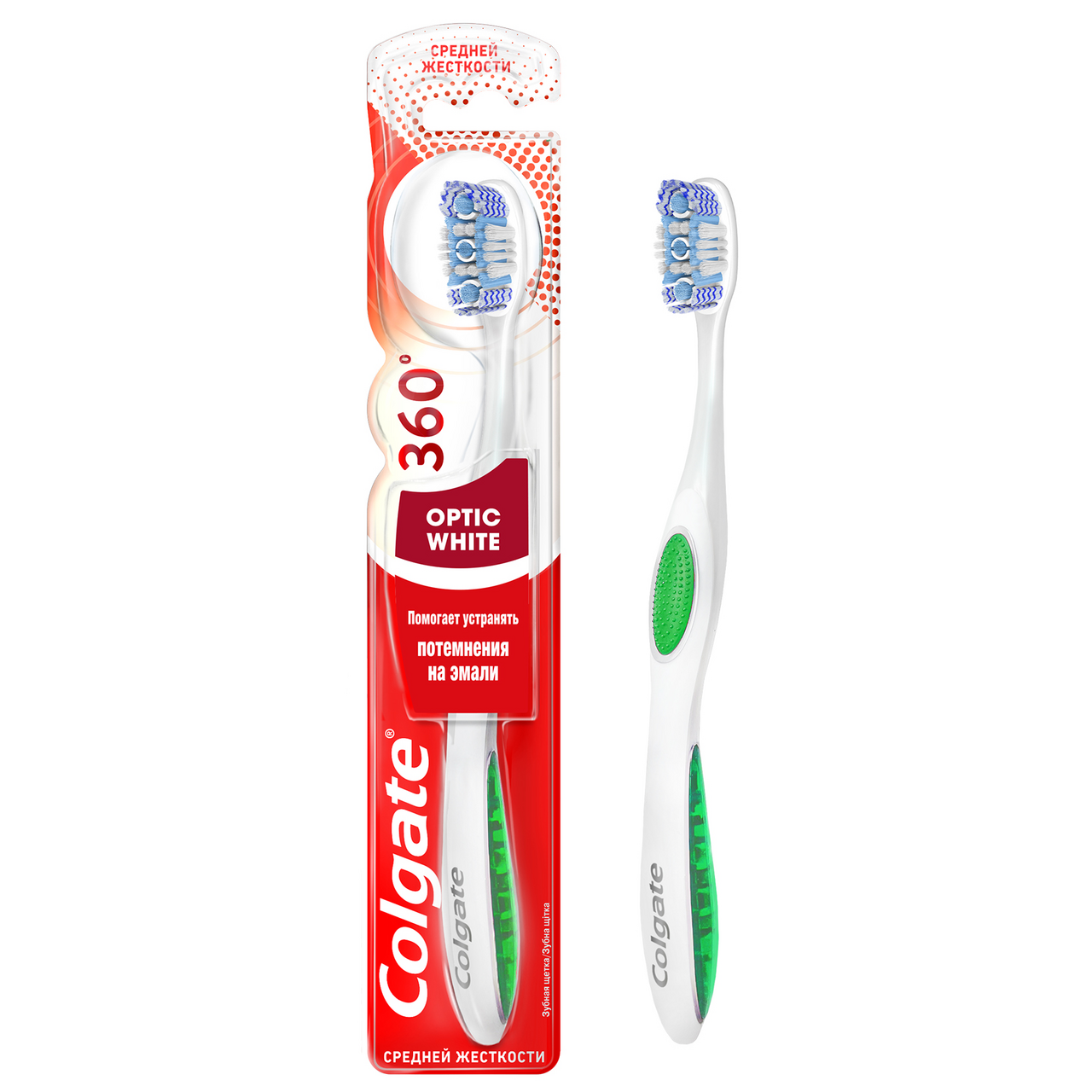 Изображение товара Зубная щетка Colgate 360 Optic White средней жесткости
