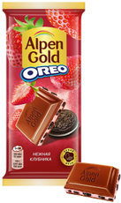Шоколад Alpen Gold Oreo Нежная клубника молочный, 85г