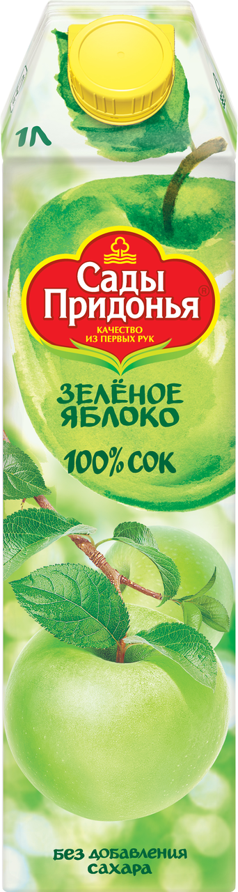 Изображение товара Сок Сады Придонья Зеленое яблоко, 1л