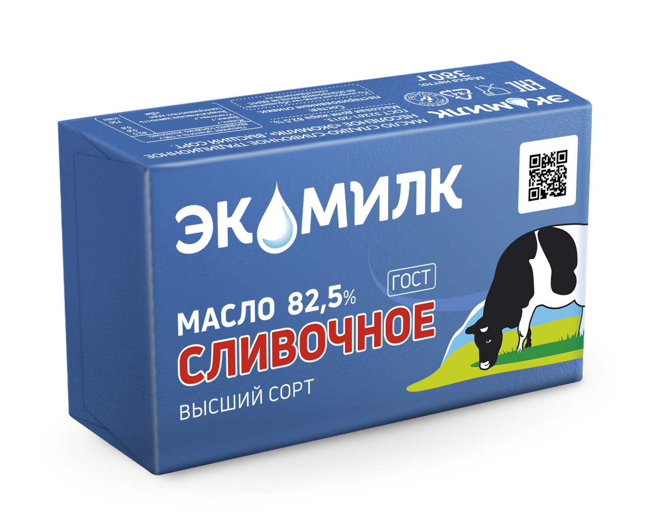  сладко-сливочное Экомилк 82.5%, 380г  с доставкой на дом .