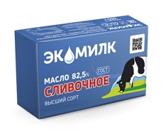 Масло сладко-сливочное Экомилк 82.5%, 380г