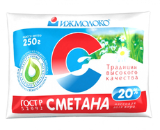Сметана Ижмолоко 20%, 250г
