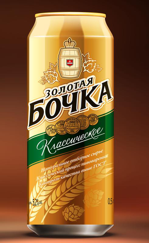 Пиво ЗОЛОТАЯ БОЧКА светлое классическое, 0,5л купить по выгодной цене ...
