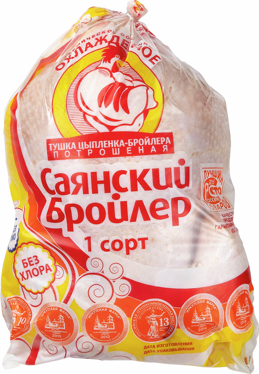 Тушка цыпленка-бройлера Саянский бройлер потрошеная 1 сорт охлажденная