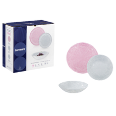 Набор столовый Luminarc Brushmania Pink&Granit закаленное стекло, 18 предметов
