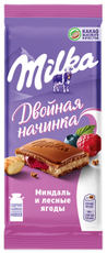 Шоколад Milka Миндаль-лесные ягоды молочный, 80г
