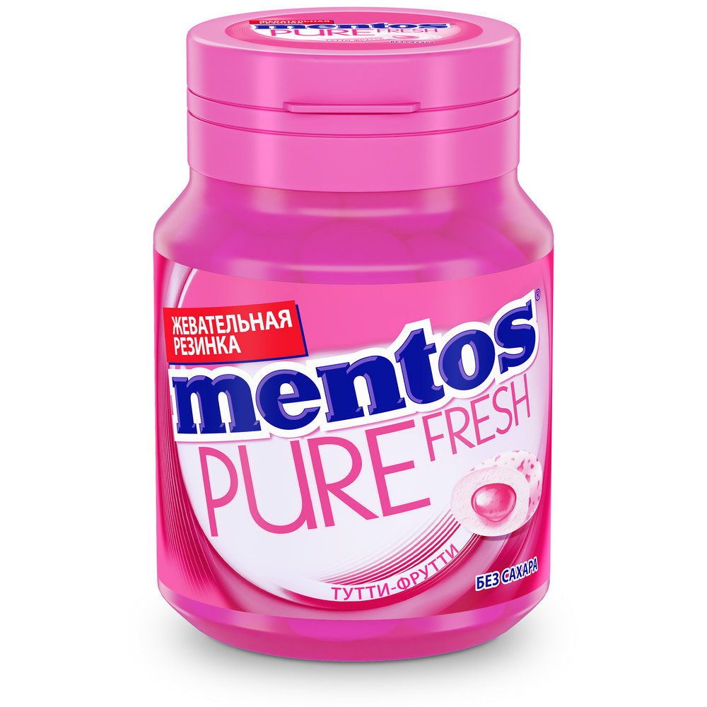 Изображение товара Жевательная резинка Mentos Pure fresh Тутти-Фрутти, 54г