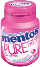Резинка жевательная Mentos Pure fresh Тутти-Фрутти, 54г x 48 шт