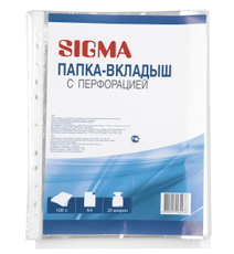 SIGMA Вкладыши А4 прозрачные 30мкм, 100шт