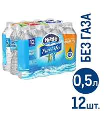 Вода Nestle Pure Life артезианская негазированная, 500мл x 12 шт