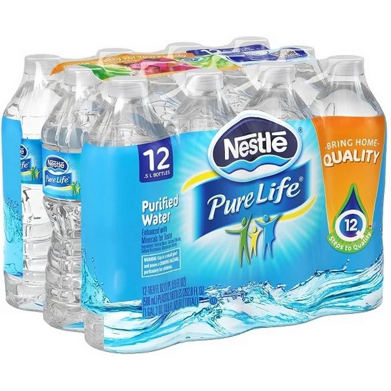 Вода питьевая NESTLE Pure Life в упаковке, 12х0,5л