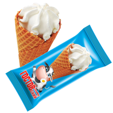 Мороженое пломбир ГОСТОВский в вафельном рожке, 100г