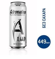 Энергетический напиток Adrenaline Rush Silver Energy Zero Sugar, 449мл