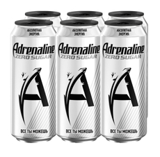 Энергетический напиток Adrenaline Rush Silver Energy Zero Sugar, 449мл х 6 шт