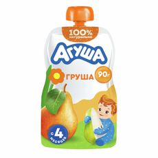 Пюре фруктовое детское Агуша Груша с 4 месяцев, 90г