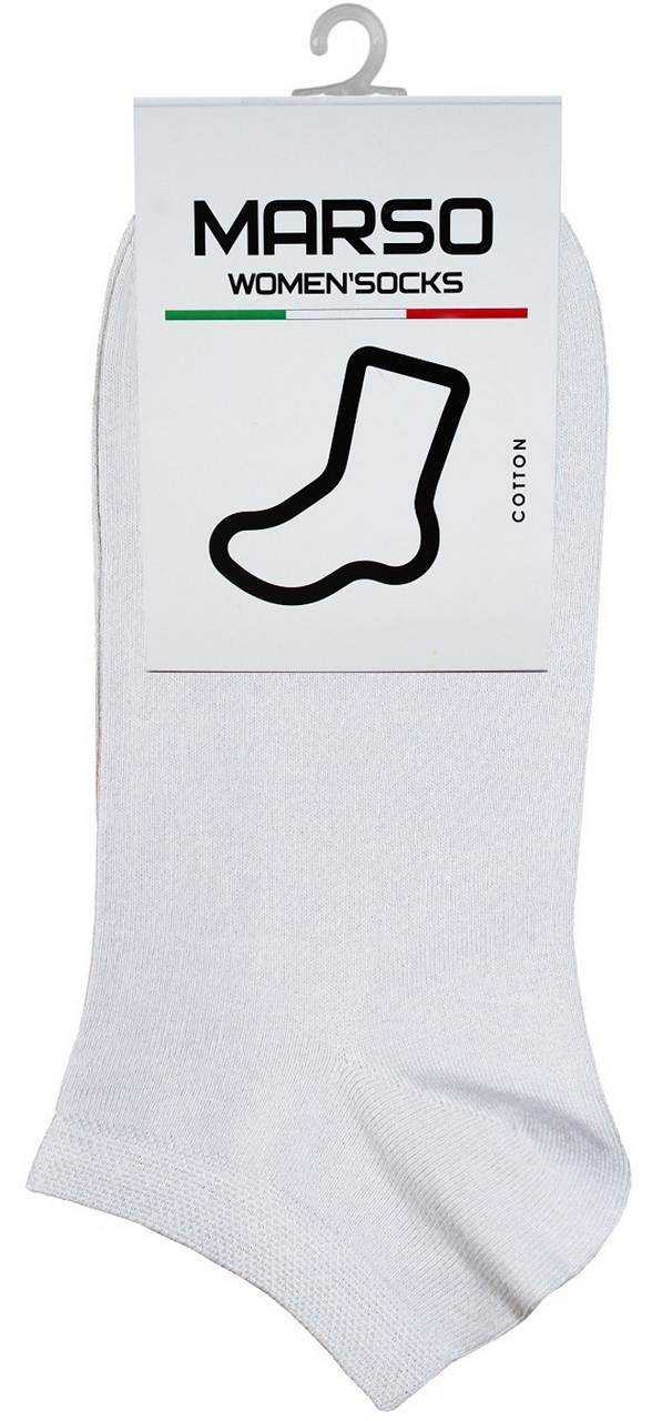 Носки женские Marso НЖГ-0048 укороченные хлопок-полиамид белые, 35-37
