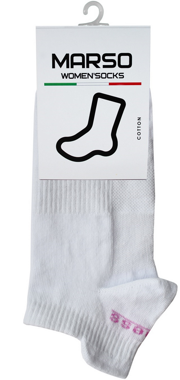 Носки женские Marso НЖГ-0023 укороченные хлопок-полиамид белые, 35-37