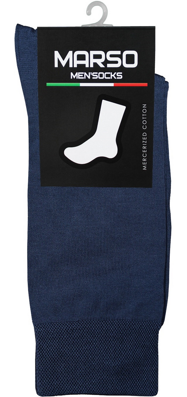 Носки мужские Marso Гладь НММ-0001 хлопок-полиамид синие, 39-41
