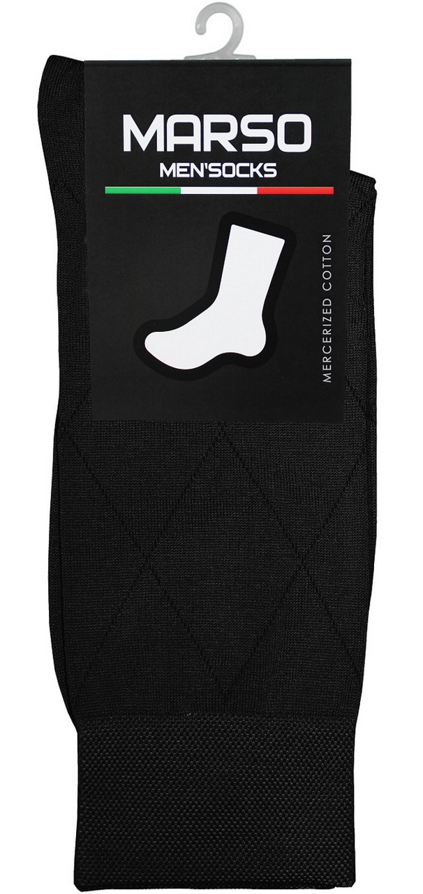 Носки мужские Marso Ромб НММ-0003 хлопок-полиамид черные, 42-44