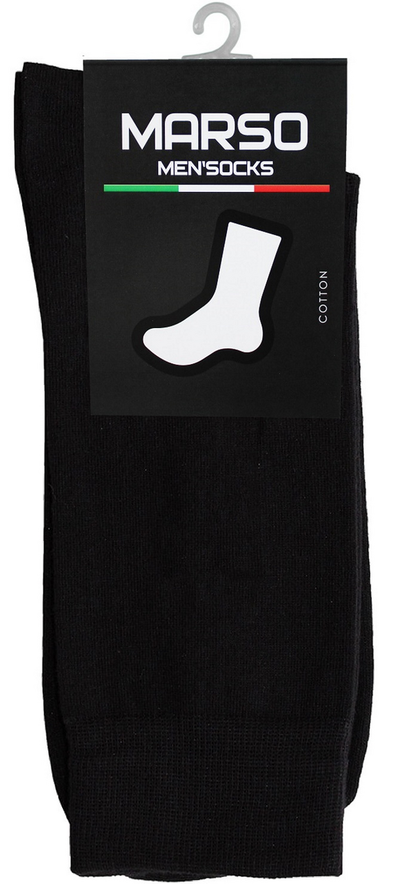 Носки мужские Marso Гладь НМГ-0091 хлопок-полиамид черные, 42-44
