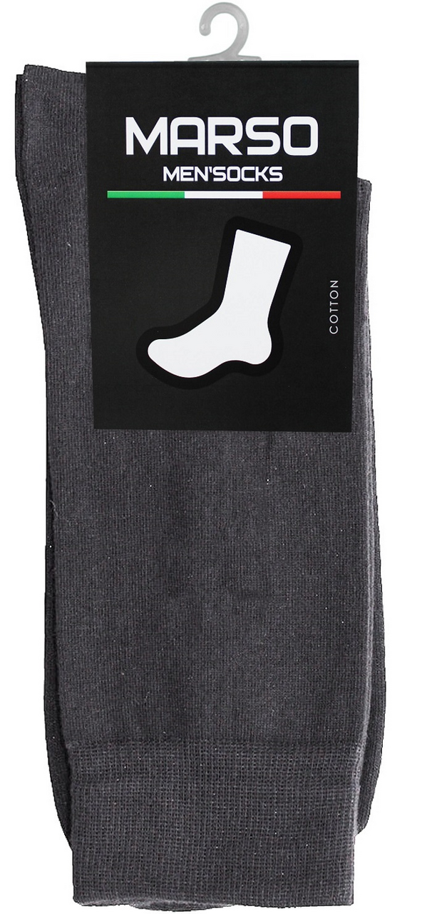 Носки мужские Marso Гладь НМГ-0091 хлопок-полиамид серые, 39-41