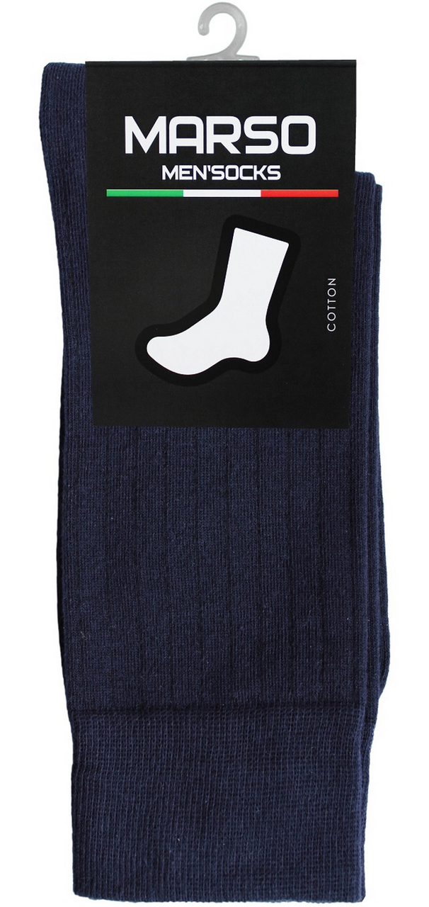 Носки мужские Marso НМГ-0108 хлопок-полиамид синие с принтом, 42-44