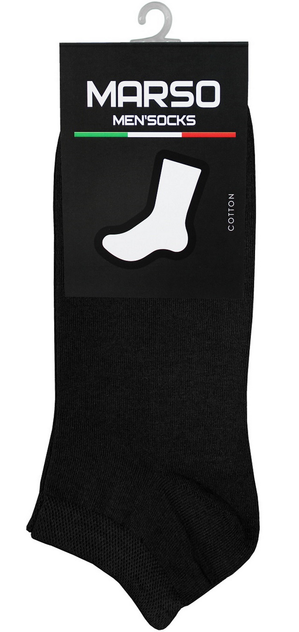 Носки мужские Marso НМГ-0110 укороченные хлопок-полиамид черные, 42-44