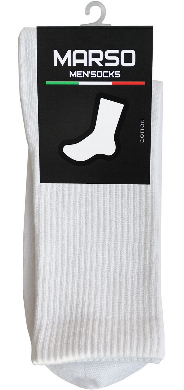 Носки мужские Marso Sport НМC-0001 хлопок-полиамид белые, 42-44