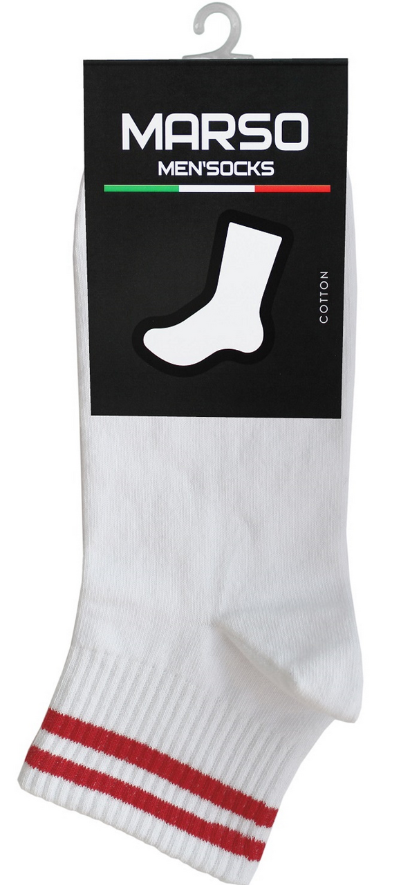 Носки мужские Marso Sport НМC-0131 хлопок-полиамид белые красные, 39-41