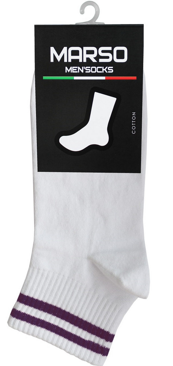 Носки мужские Marso Sport НМC-0131 хлопок-полиамид белые синие, 42-44