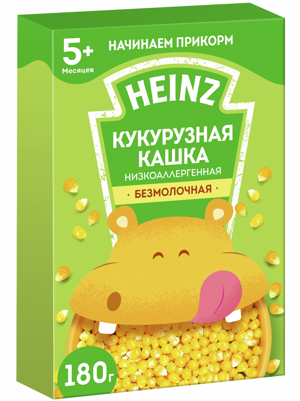 Каша безмолочная детская Heinz Кукурузная с 5 месяцев, 180г