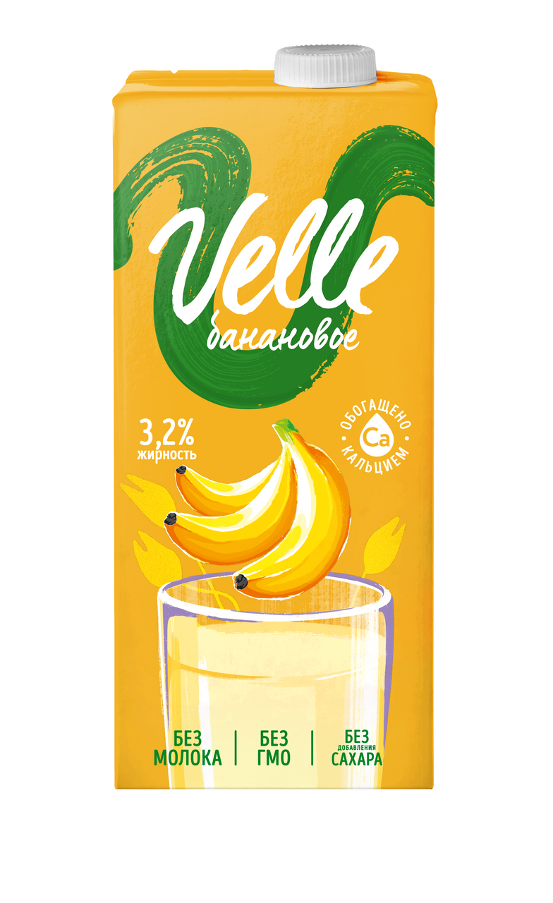 Напиток растительный овсяный Velle со вкусом Банана 3.2%, 1л