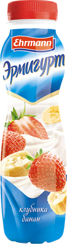 Йогурт питьевой Эрмигурт клубника и банан, 290г