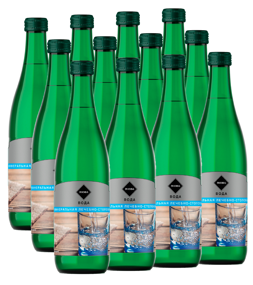 RIOBA Вода минеральная столовая газированная, 500мл x 12 шт