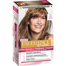 Крем-краска для волос L'Oreal Paris Excellence creme 7.1 Русый пепельный, 258мл