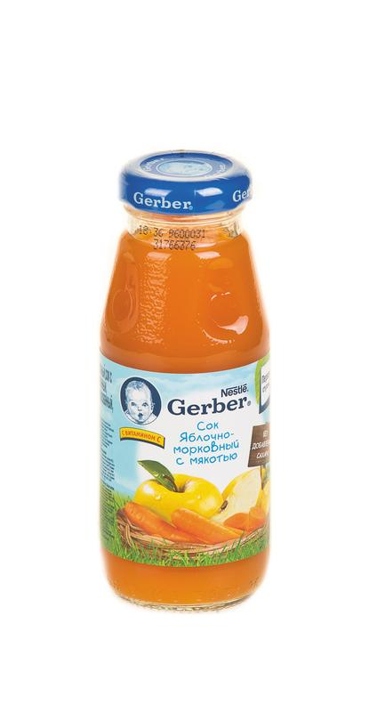 Соки GERBER Яблоко-Морковь, 175 купить с доставкой на дом, цены в ...