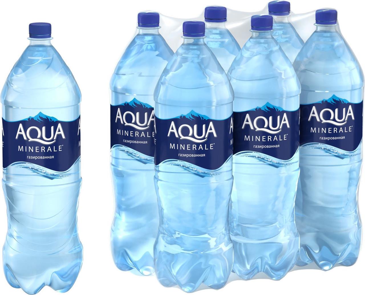 Вода питьевая AQUA MINERALE газированная в упаковке, 6х2л
