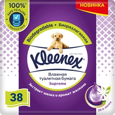 Туалетная бумага Kleenex Supreme влажная, 38шт