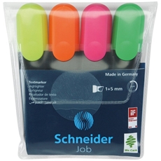Текстовыделитель Schneider Job 1.5мм, 4 цвета